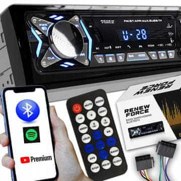 Dexxer 1DIN 12V LCD FM auto radio 4x25W 2x USB Bluetooth SD + daljinski