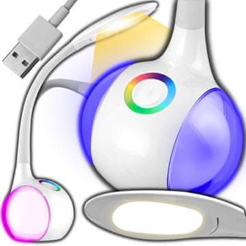 Dexxer Moderna velika LED 256 RGB stolna lampa USB touch