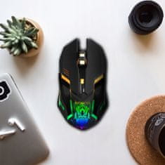 Dexxer Bežični optički USB gaming miš 3200DPI LED RGB 2,4Ghz