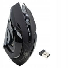 Dexxer Bežični optički USB miš za igranje 3200DPI LED RGB