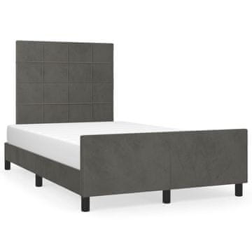 Vidaxl Okvir kreveta bez madraca tamno sivi 120x190 cm baršun
