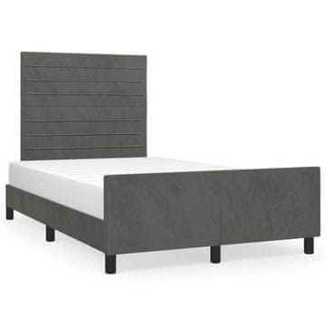 Vidaxl Okvir kreveta bez madraca tamno sivi 120x190 cm baršun