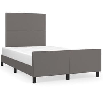 Vidaxl Okvir kreveta bez madraca sivi 120x190 cm umjetna koža