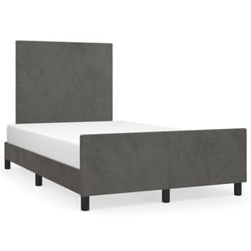 Vidaxl Okvir kreveta bez madraca tamno sivi 120x190 cm baršun