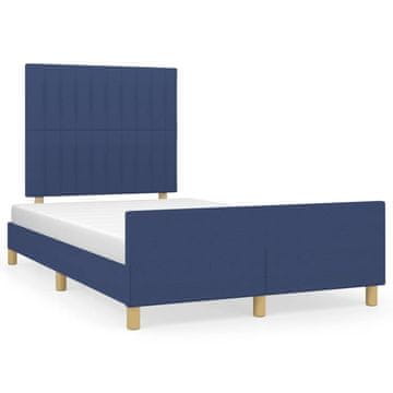 Vidaxl Okvir kreveta bez madraca plavi 120x190 cm tkanina