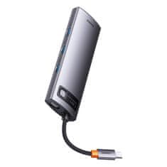 BASEUS Hub 7u1 Baseus Metal Gleam serija, USB-C na 3x USB 3.0 + HDMI + USB-C PD + VGA + Ethernet RJ45