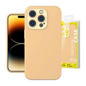 BASEUS Baseus tekuća maska od silikagela za iPhone 14 Pro Max (Sunglow) + kaljeno staklo + set za čišćenje