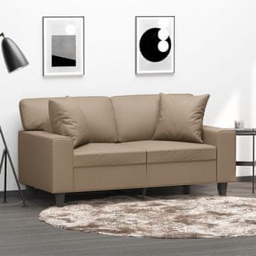Vidaxl Dvosjed s jastucima, Cappuccino, 120 cm, umjetna koža