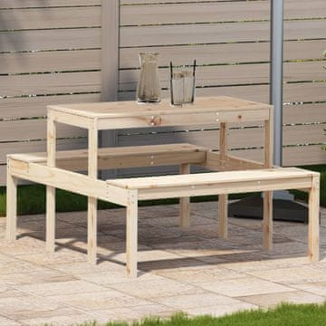 Vidaxl Stol za piknik 110x134x75 cm Masivni borov drvo