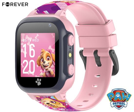 Forever KW-60 Paw Patrol dječji pametni sat, LBS, poziv, SOS, aplikacija, rozi (Sky)