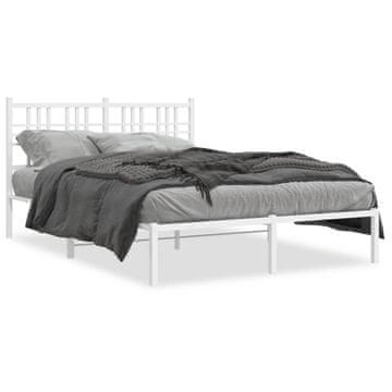 Vidaxl Metalni okvir kreveta s uzglavljem bijeli 120x190 cm