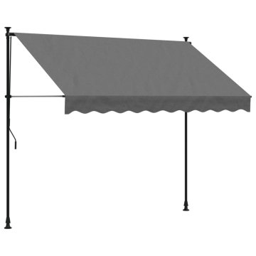 Vidaxl Tenda na uvlačenje antracit 250 x 150 cm od tkanine i čelika