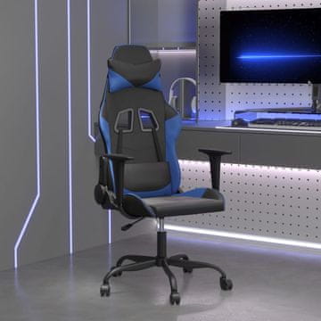 Vidaxl Gamerska stolica, crna i plava, umjetna koža