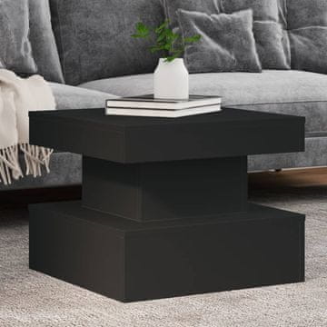 Vidaxl Klub stolić s LED rasvjetom, crni, 50x50x40 cm