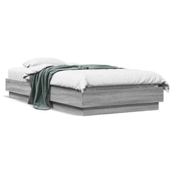 Vidaxl Okvir kreveta, sivi hrast sonoma, 75x190 cm, materijal na bazi drva