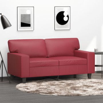 Vidaxl Dvosjed Kauč Vinsko Crvene 120 cm Imitacija Kože