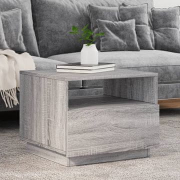 Vidaxl Klub stolić s LED rasvjetom, sivi hrast sonoma, 50x49x40 cm