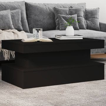 Vidaxl Klub stolić s LED rasvjetom, crni, 90x50x40 cm