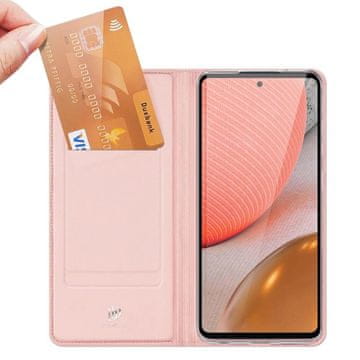 HURTEL Maska Skin Pro Bookcase za Samsung Galaxy A72 4G pink