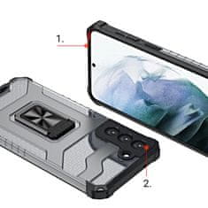 HURTEL Slučaj kristalnog prstena za Samsung Galaxy S21+ 5g crna