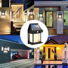 Netscroll Solarne vanjske svjetiljke s detektorom pokreta, estetski dizajn, bez troškova struje, za dvorište, vrt, ulaz ili garažu, 2 komada, MotionLamp