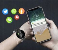 R2Invest LCD pametni sat, silikonska narukvica Android i iOS 119 crno-bijela