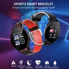 R2Invest LCD pametni sat, silikonska narukvica Android i iOS 119 crno-bijela