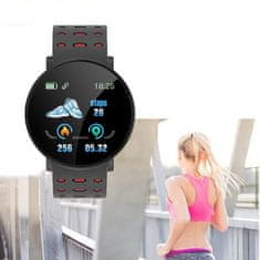 R2Invest LCD pametni sat, silikonska narukvica Android i iOS 119 crno-bijela