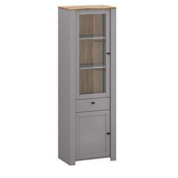Target Home LATOUR 1D VITRINA S LADICOM SIVA/SVIJETLA DELANO HRAST