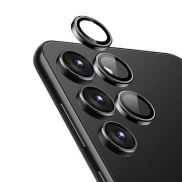 Crong prsten za objektiv - Kaljeno staklo za objektiv kamere Samsung Galaxy S24+ (crni)