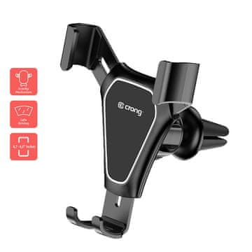 Crong Gravity Auto-Clip držač za automobil - Gravity držač za telefone od 4,7" - 6,5" (crni)