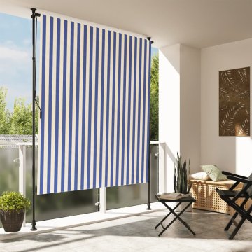 Vidaxl Rolo zavjesa plavo-bijela 200x270 cm tkanina i čelik