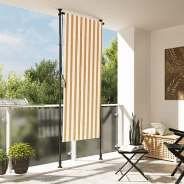 Vidaxl Vanjska rolo zavjesa, narančasta i bijela, 100x270 cm