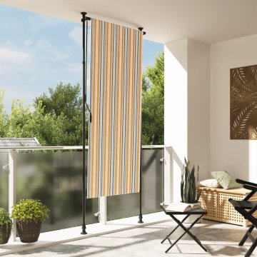 Vidaxl Rolo zavjesa žuta i bijela 100x270 cm tkanina i čelik