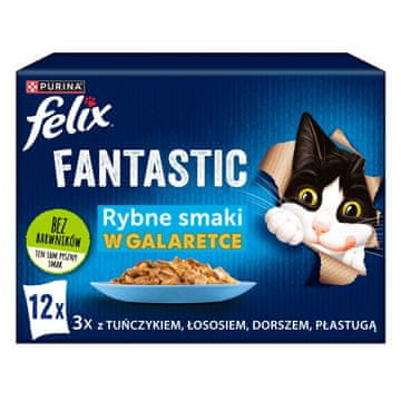 slomart Felix fantastična riba - mokra hrana za mačke - 12x85g