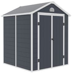 IWHOME Moderni vrtna kuća APATE D, 3,65 m², tamno siva, izdržljiva plastika