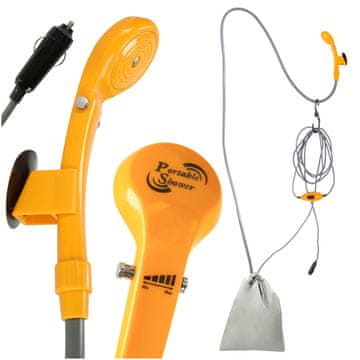 Ikonka Prijenosni tuš za kampiranje, putni tuš, perilica 12v