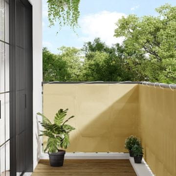 Vidaxl Balkonska zaštitna pregrada boje pijeska 120x500 cm 100% Oxford poliester