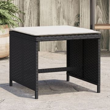 Vidaxl Vrtne stolice s jastucima, set od 4, crne, 40x40x35 cm