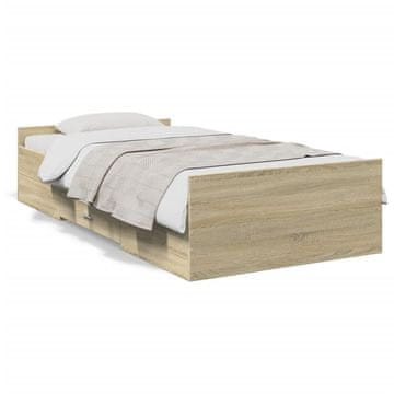 Vidaxl Okvir kreveta s ladicama Sonoma hrast 75x190 cm