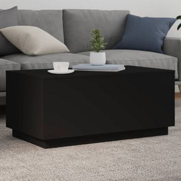 Vidaxl Klub stolić s LED rasvjetom, crni, 90x50x40 cm