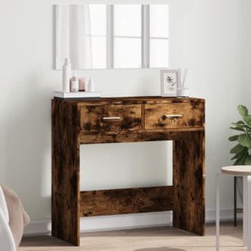 Vidaxl Toaletni stolić s ogledalom, dimljeni hrast, 80x39x80 cm