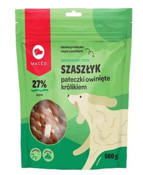 MACED MACED Rolice od zečetine omotane govedinom - za pse - 500 g