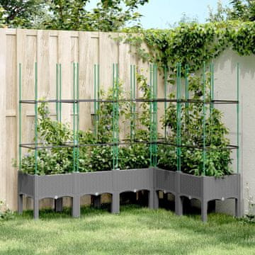 Vidaxl Vrtna žardinjera s rešetkom svijetlosiva 160x120x142,5 cm PP