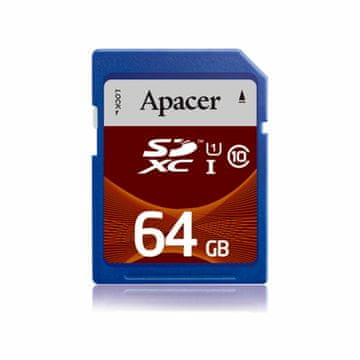 Apacer SD XC memorijska kartica od 64 GB UHS-I U1 klasa 10 AP64GSDXC10U1-R