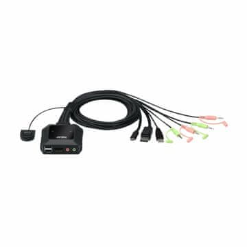 Aten KVM preklopnik 2x1 mini DP/USB TypeC s kabelima CS52DP