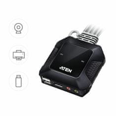 Aten KVM preklopnik 2x1 mini DP/USB TypeC s kabelima CS52DP