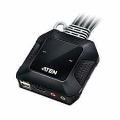 Aten KVM preklopnik 2x1 mini 4K HDMI/USB/AUDIO s kabelima CS22H