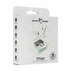 White Shark TITAN gaming bijele bluetooth slušalice s mikrofonom GEB-TWS96