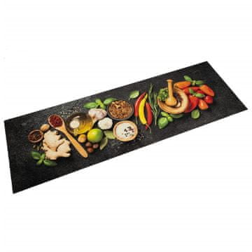 Vidaxl Kuhinjski tepih s uzorkom začina 60x180 cm baršun